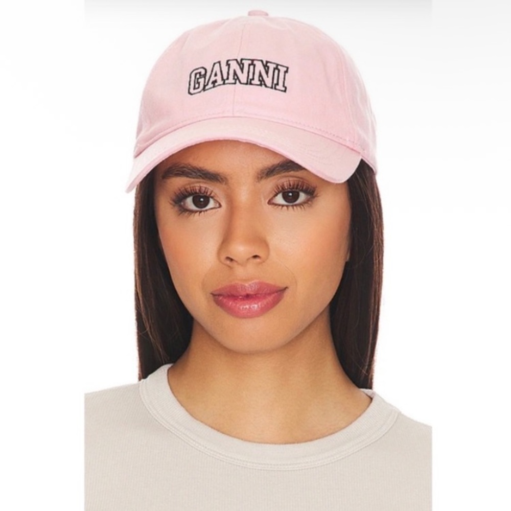 Ganni Light Pink Logo Cap
